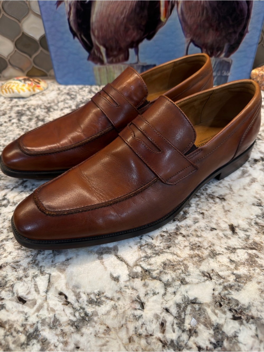 Florsheim Men’s Brown Leather Penny Loafers - EUC
